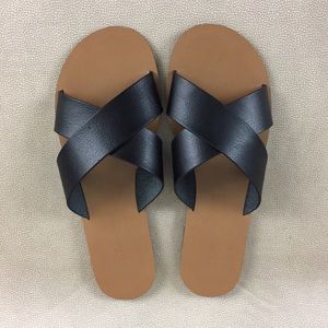 J. Crew Flat Sandal Women 7 Vegan Leather